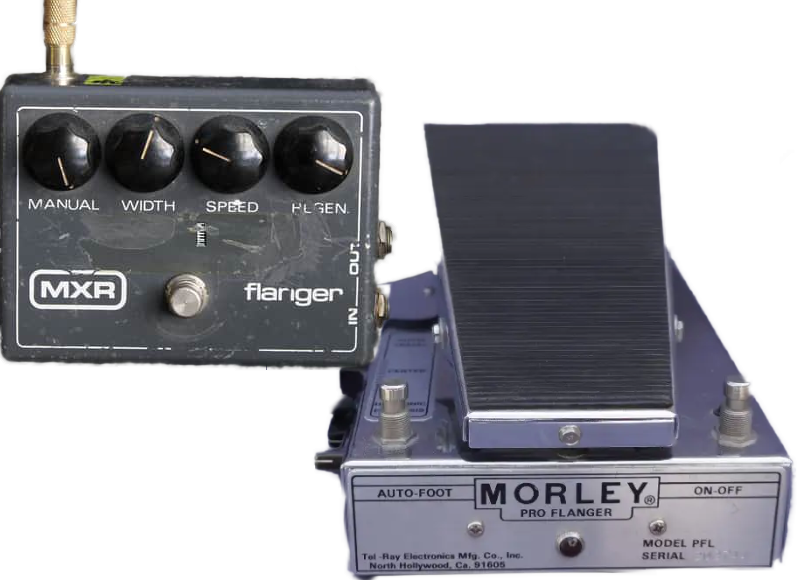 MXR and Morley Flanger 1977 and 1980. MXR was John Mc Kay's Flanger of choice, whilst the Morley Was Ed Branch and Steve Spon's Flanger of choice